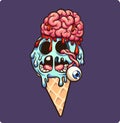 Zombie Ice Cream cone Royalty Free Stock Photo