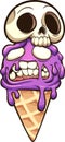 Zombie Ice Cream Cone With Skull Hat