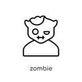 Zombie icon. Trendy modern flat linear vector Zombie icon on white background from thin line Fairy Tale collection