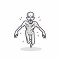 Zombie Icon Vector Line Art Illustration: Speed, Motion, And Action