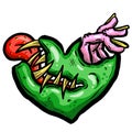 Zombie Love Heart Halloween Valentines Day Illustrations