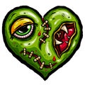 Zombie Love Heart Halloween Valentines Day Illustrations