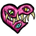 Zombie Love Heart Halloween Valentines Day Illustrations