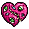 Zombie Love Heart Halloween Valentines Day Illustrations