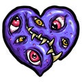 Zombie Love Heart Halloween Valentines Day Illustrations