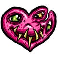 Zombie Love Heart Halloween Valentines Day Illustrations