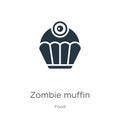 Zombie muffin icon vector. Trendy flat zombie muffin icon from food collection isolated on white background. Vector illustration