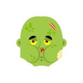 Zombie Nausea emoji. Living Dead Sick emotions avatar. Undead ill. Vector illustration