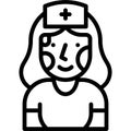 Zombie nurse costume icon, Halloween costume party