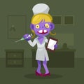 Zombie in nurse suit, illustration character , halloween character