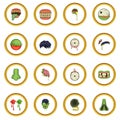 Zombie parts icons circle