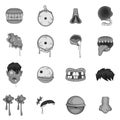 Zombie parts icons set monochrome