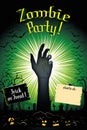 Zombie party/ Halloween party poster Royalty Free Stock Photo