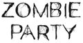 Zombie Party spider web text for halloween holiday