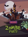 Zombie party vector illustration. Royalty Free Stock Photo