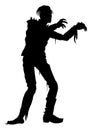 Zombie punk man silhouette