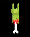 Zombie rock hand pixel art. Zombies rock and roll fingers sign 8