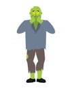 Zombie scared OMG. Living Dead Oh my God. Undead Frightened. Vector illustration