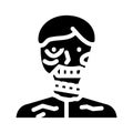 zombie scary glyph icon vector illustration