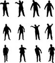 Zombie Silhouettes Set Royalty Free Stock Photo