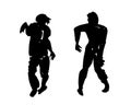 Zombie silhouettes.Variety of walking dead,night monsters,aggressive decomposing likenesses of human.People resurrected after