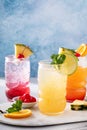 Zombie tropical cocktail with rum in tiki glasses Royalty Free Stock Photo