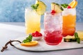 Zombie tropical cocktail with rum in tiki glasses Royalty Free Stock Photo