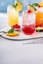 Zombie tropical cocktail with rum in tiki glasses Royalty Free Stock Photo