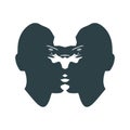 Silhouettes of two head. Royalty Free Stock Photo