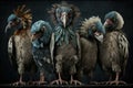 Zombie vultures birds teddy bears, created with Generative AI technology