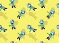 Zombie Walking Cartoon Cute Seamless Pattern Wallpaper-01 Royalty Free Stock Photo