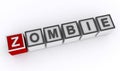 zombie word block on white