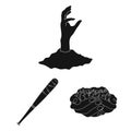Zombies and Attributes black icons in set collection for design. Dead man vector symbol stock web illustration.