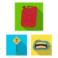 Zombies and Attributes flat icons in set collection for design. Dead man vector symbol stock web illustration.