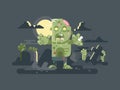 Zombies in cemetery night