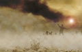 Zombies desert horizontal Royalty Free Stock Photo