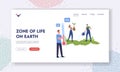 Zone of Life on Earth Landing Page Template. Save Biosphere, Stop Global Warming. Revegetation, Reforestation Royalty Free Stock Photo