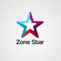 Zone star logo vector, icon, element, and template