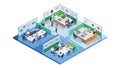 Zoned Isometric Open-Plan Office Layout, vector design Generative AI Royalty Free Stock Photo