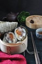 Zongzi in Bamboo Steam Container