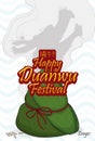 Zongzi Dumpling with Dragon in the Steam Celebrating Duanwu Festival, Vector Illustration