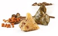 Zongzi - sticky rice dumpling on white background