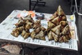 Zongzi Sticky Rice Dumplings is a traditional Chinese food. Royalty Free Stock Photo