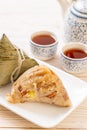 Zongzi or Traditional Chinese Sticky Rice Dumplings Royalty Free Stock Photo