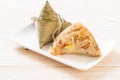 Zongzi or Traditional Chinese Sticky Rice Dumplings Royalty Free Stock Photo