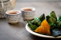 Zongzi or Traditional Chinese Sticky Rice Dumplings Royalty Free Stock Photo