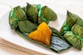 Zongzi or Traditional Chinese Sticky Rice Dumplings Royalty Free Stock Photo