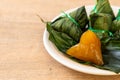 Zongzi or Traditional Chinese Sticky Rice Dumplings Royalty Free Stock Photo