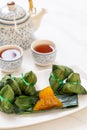 Zongzi or Traditional Chinese Sticky Rice Dumplings Royalty Free Stock Photo