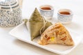 Zongzi or Traditional Chinese Sticky Rice Dumplings Royalty Free Stock Photo